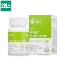 신의열매 인디안 구스베리 비타민c 식물유래 고용량 비타민c 600mg 무부형제 유기농 과일 야채 혼합 추출물 세븐 베리 활력 항산화 효능 식약처인증 기능성 건강기능식품 추천, 2박스