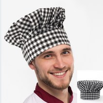 라이프랩 남자 주방 모자 쉐프 세프 중식 한식 일식 주방 모자 식당 요리사 모자 체크