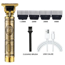 새로운 빈티지 T9 전기 머리 깎기 무선 머리 절단기 전문 이발사 머리 트리머 남자 수염 면도기, USB 부처님, 하나