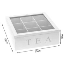 원목 수납 다기용품 장식 레트로 티백 주최자 창 주방 캐비닛 홈 설탕, 05 White 9 compartment