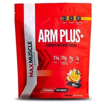 Max Muscle 맥스 머슬 암 플러스 아나볼릭 회복 매트릭스 25g 단백질 8g Bcaas 3g 크레아틴 유청 멀티 소스 탄수화물 글루타민 전해질 과일 스무디 2.54lb, Orange Citrus Blast, 2.54 Pound