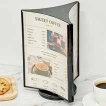 회전가능 아크릴꽂이 쇼케이스 A5 POP꽂이 전시용 테이블 스탠드 카페 식당 점포