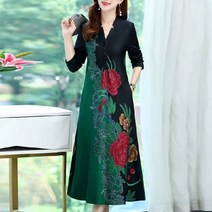 중년 가을 원피스 50대 하객룩 60대 결혼식 엄마옷 여성 40대 긴팔 외출용 10월