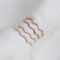 포롱주얼리 실버925 물결 실반지 4종세트 R086