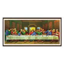 MINJING 3D전체DIY 큐빅 보석 십자수세트 기독교 예수 최후의 만찬 취미생활 비즈십자수 집들이 선물 생일, 1세트, 220x115cm