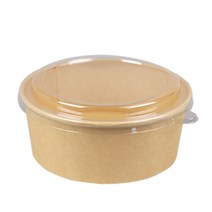 사다팩 닭강정 샐러드포장 크라프트컵 KP 종이용기 1100ml 용기 뚜껑, 1개입, 50개