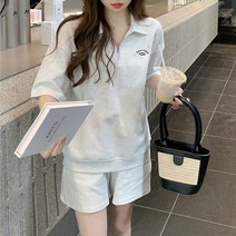 트레이닝 카라 반팔 반바지 투피스 세트 셋업