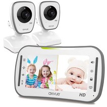 AXVUE HD 비디오 베이비 모니터 720P 5인치 HD 디스플레이 IPS 스크린 HD 캠 2개 배터리 수명 20시간 304.8미터(1000피트) 범위 양방향 통신