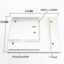 알루미늄 합금 전기 원형 톱 플립 커버 알루미늄 라우터 테이블 삽입 플레이트 목공 240x24 5x5mm 목재 작업 도구, 디