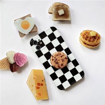 Linkvu 브런치 프린팅 아크릴 폰톡 스마트톡 그립톡 거치대 홀더, 브런치폰톡, 팬케이크