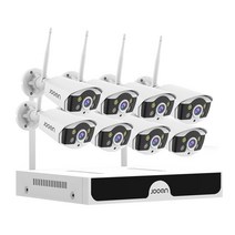 Jooan 10CH NVR 3MP 5MP 무선 보안 카메라 시스템 옥외 P2P WiFi IP 키트 CCTV 비디오 모니터링, 04 10CH 3MP 8 Cameras_03 2T