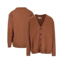 메종 마르지엘라 S50GP0245 S17785 133 스티치 엘보우 패치 V넥 가디건 브라운 남성 가디건 TJ S50GP0245S1778513303