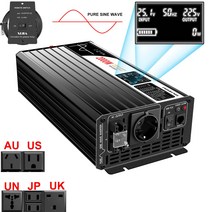 2000W 순수 사인파 전원 인버터. 12V/24V/4 DC ~ 110V LCD 화면, 02 24V_04 220V-230V_06 europe