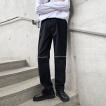 지퍼청바지 겨울 가을 대미지 트렌드 스트레이트핏 일자 중성풍 남자 6062YK216 P55 4995488102
