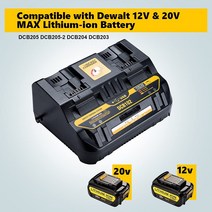 디월트충전기 호환 USB 포트 5V Dewalt 12V 14.4V 18V Dcb101 Dcb200 EU 미국 도구 전원 충전기 더블 리튬, 02 EU