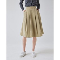 헤지스레이디스 HSSK-3A151 단색 나일론 턱장식 플레어 스커트