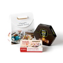 코스카 여기쿡 코스카 터키쉬딜라이트 터키젤리 디저트 과자 카이막 로쿰 125+140g 2종 선물세트, 믹스플레이버_피스타치오+선물상자