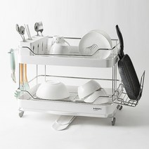 한샘 네이처닉 네오 유로 식기건조대 2단, 화이트, 1세트