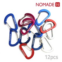 [노마드] 칼라풀 카라비너 키링 4cm 12pcs / 캠핑소품, 단품
