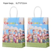 48/24/12/6pcs 인쇄 선물 가방 코코 캔디 어린이 파티 전리품 소년 소녀 아이 Cocomeon 생일 장식 용품115634, 24PCS, 21x15x8cm, A