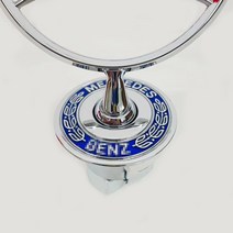 44mm 3d 메탈 블루 크롬 스타 보닛 후드 로고 엠블럼 배지 벤츠 w202 w203 w204 w208 w210 w220 w221 car accessorie, 파란 화환
