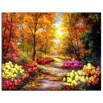DIY명화그리기 diy 유화그리기 풍경+액자 명화그리기 유화 세트 캔버스형 40 x 50 cm, PH9257, 40*50 콤보 상자