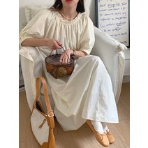 SURBORT 프렌치 후들후들 수술넥 루즈핏 퍼프소매 원피스 3색