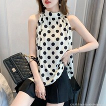 라오농 홀터넥 나시 블라우스 땡땡이 여름 쉬폰 블라우스 +d2507LL