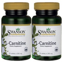 스완슨 L-카르니틴 500mg 타블렛, 30개입, 2개, 30정