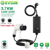 전기차충전기 전기차충전케이블 가정용 전기차 충전기 EVSUN 전기 자동차 차량 GB/T 휴대용 3.7KW 6/10/13/, 01 GBT-EU Plug-5M