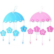 돌잔치 이벤트 행사 아기방 돌상 장식 소품 파티 장식 용품 아가방 꾸미기 BABY PARTY 양면 우산 49cm 2색 택1, 핑크