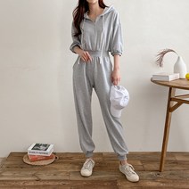 여성 아노락 조거 후드 점프 수트