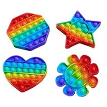 맴할닛놀이 뽁뽁이장난감 실리콘 뽁뽁이 누르는 손장난감 유아 아동 어린이 촉감놀이 스트레스 해소 장난감 응톼셕 Fy5fk=rbX8j 키덜트 어른 노인, 레인보우-하트