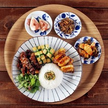 쿡앤조이 큰 연잎 반상세트 4P 일본 그릇 식기 그릇세트 그릇홈세트 일본가정식 식기세트