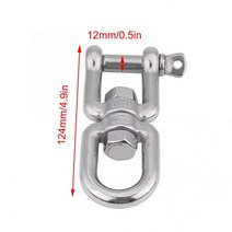 6mm/10mm/12mm 헤비 듀티 304 스테인레스 스틸 보트 마린 요트 스위블 링 스냅 롤링 걸쇠 걸이 장치, [02] 12mm
