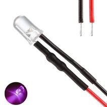 발광다이오드 LED 라운드 와이어 24v 5파이 10개, (24V_5파이_와이어_라운드) 보라_10개