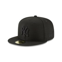 뉴에라 New York Yankees 블랙아웃 베이직 59Fifty 피티드 캡 모자 블랙 11591128, 7 7/8