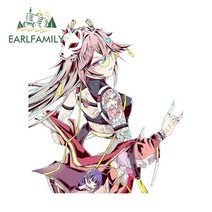 EARLFAMILY-자동차 스티커 13cm Yae Miko Genshin 임팩트 캐러밴 바이크 오토바이 데칼 서핑 보드 윈도우 그래피티 자동차 액세서리, [02] Style B
