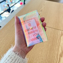 미디엄라이프 투명 홀로그램 PVC 2단 명함 카드 지갑