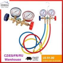 매니폴드게이지 공구 자재 냉매 도구 R404A 에어컨배관 압력기 압력게이지, 스페인