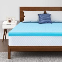 Maxzzz 7.6cm(3인치) 매트리스 토퍼 퀸 - 쿨 젤 메모리 폼 토퍼 매우 단단한 침대 허리 통증 완화를 위한 하드 CertiPUR-US 인증 602331