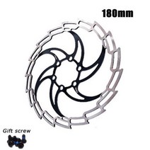 Freio hidraulico 디스크 브레이크 패드 160mm/180mm DH MTB 도로 자전거 로터 6 네일 사이클링 부품, Black  180mm