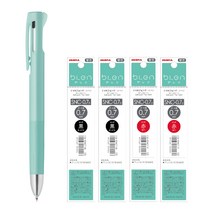ZEBRA 블렌 2색 멀티펜+리필4개 (흑2 적2) B2SAS88, SNC (흑2적2), 0.7 블루그린 (블렌 2+S)
