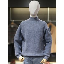 티아이포맨 티아이포맨 22 F/W 멀티컬러 블루 트위드 하찌조직 모크넥 풀오버 니트 터틀넥 M228MSWM581 (P002476741)