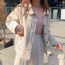 BLANC# 둥근 카라 담백 코튼 숏 자켓