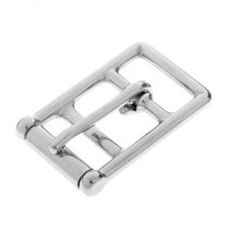 8xStainless Steel 승마 Headstall Halter Cinch Double Bar Bridle Buckle, 55x35mm, 스테인레스 스틸, 실버