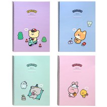 쪼꼬미친구들 3줄 영어노트(8개)노트 스프링노트 영어노트 3줄영어노트 과목노트 단체선물 판촉물, 상품선택
