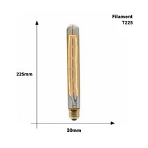 레트로 에디슨 전구 E27 220V 40W ST64 G80 G95 G125 앰풀 빈티지 백열 램프 필라멘트 홈 장식, T225 filament 220V_e27