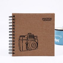 사진첩 포토 앨범 엘범6인치 고급 사진 앨범 리넨 페이스 블랙 골판지 DIY 수동 어린이 성장 기록, 02 4