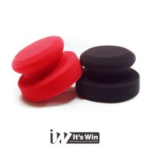 잇츠윈 스탬프윈 왁싱 스펀지 왁스 어플리케이터 왁싱 패드 레드 블랙 2개 1세트, 블랙 1개(10cm)